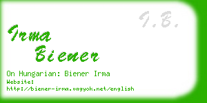 irma biener business card